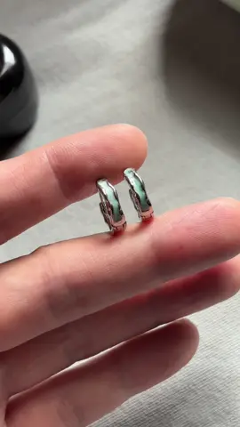 Irregular design green stripes hoop earrings for men and women#earrings #unisex #streetwear 