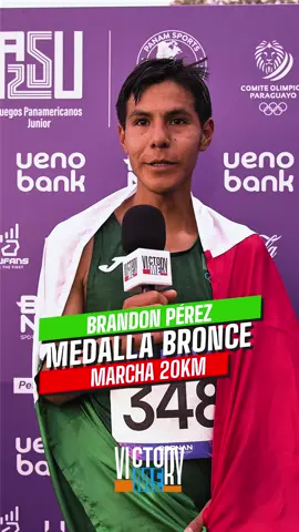 Nunca desistir y trabajar duro ✨estas fueron las primeras palabras del mexicano 🇲🇽Brandon Pérez, tras ganar la medalla de bronce en los 20 km Marcha en los Juegos Panamericanos Junior Asunción 2025 🇵🇾 #mexicano #marchista #marcha #victorymeasu2025 #deportes