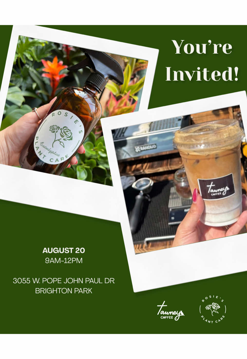Calling all Brighton Park plant parents and coffee lovers!☕🌿  Tomorrow (Aug 20) | 9am–12pm ✨ Tawney Coffee x Rosie’s Plant Care 🌞 📍 3055 W Pope John Paul II Dr, Chicago Come for the coffee, stay for the plants! 🌱💚 #chicagocoffee #PlantTok #plantmomlife #coffeetok #brightonparkchicago 