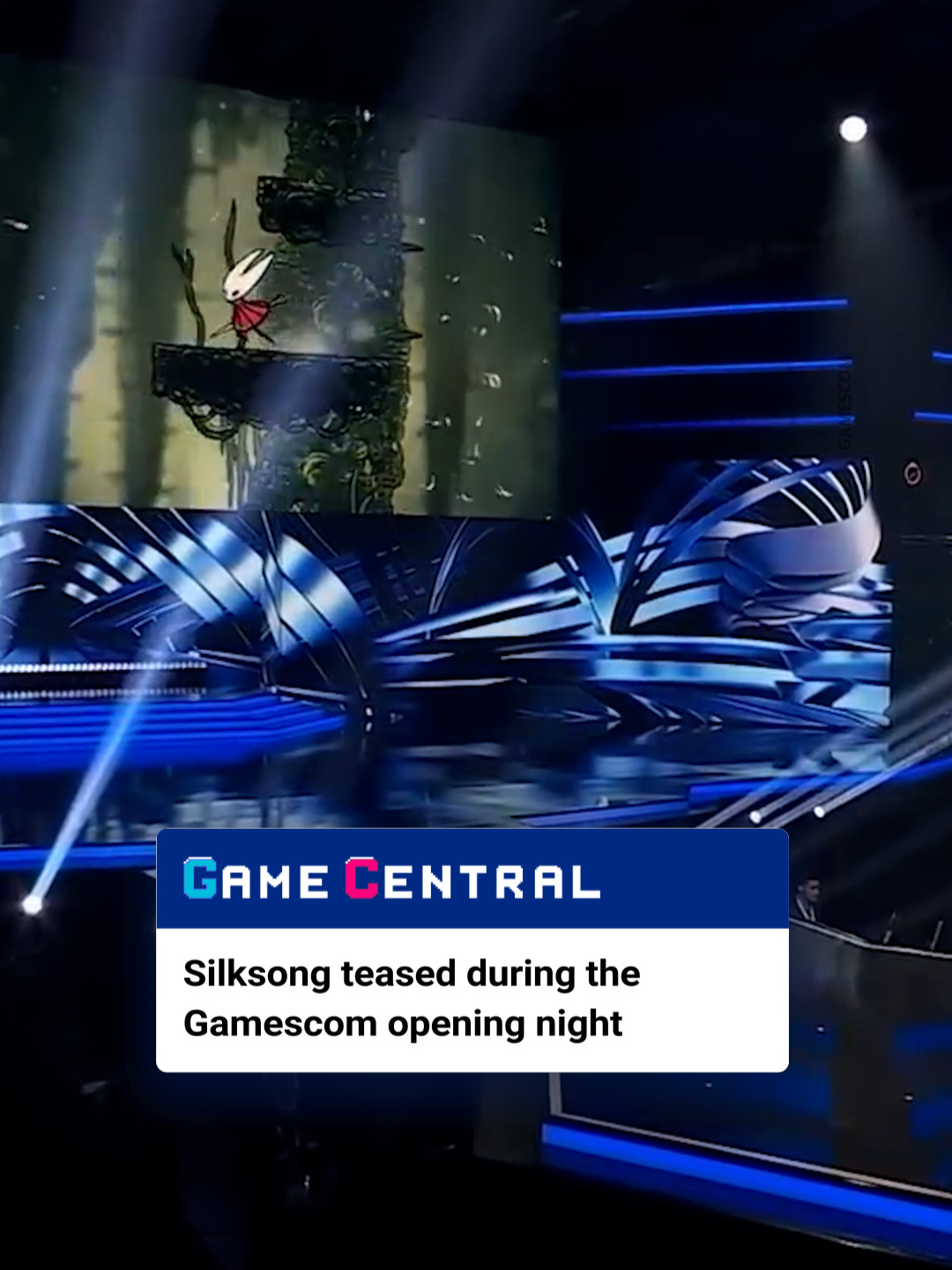 Geoff Keighley gave us a lil glimpse of Silksong - which we already knew was coming, as there's a scheduled livestream aaall about it on thursday! #silksong #hollowknight #hollowknightsilksong #gamescom #gaming #gamescom25 #gamingnews #geoffkeighley