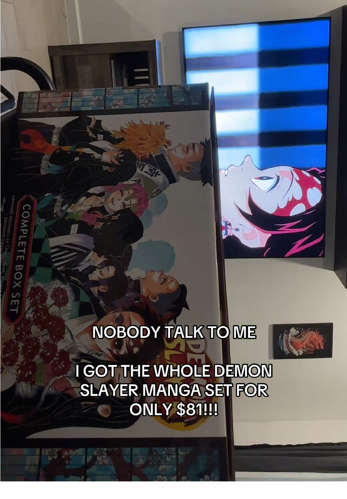 god bless the seller! he even took my offer :)) .. if you’re looking to buy one but not pay the $200+ keep looking on mercari/ebay! #fypシ゚viral #demonslayer #demonslayermanga #mangaset 