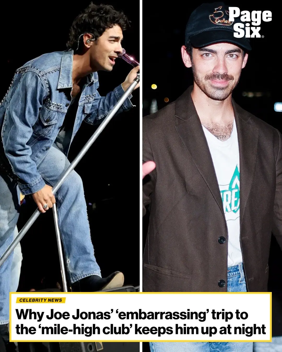 Joe Jonas revealed he accidentally gave a flight attendant a high-five on his way out of the bathroom after joining the mile-high club. 😂 “I was wearing contacts,” Jonas said during the on-camera interview for the “Are You Okay?” show. “I left the bathroom. I thought I was high-fiving my drummer,” he recalled in the clip shared on social media Tuesday. “After the high-five, I realized it was the flight attendant.”📸: Getty; GC Images; Now This/TikTok; @backgrid_usa