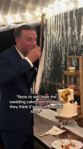 When you catch the groomsman eating your whole wedding cake 🍰 with fork 🤣🤦🏼‍♀️ wouldn't have it any other way uncle Z #groomsman #weddingtok #bridesmaids #bride #fypシ 