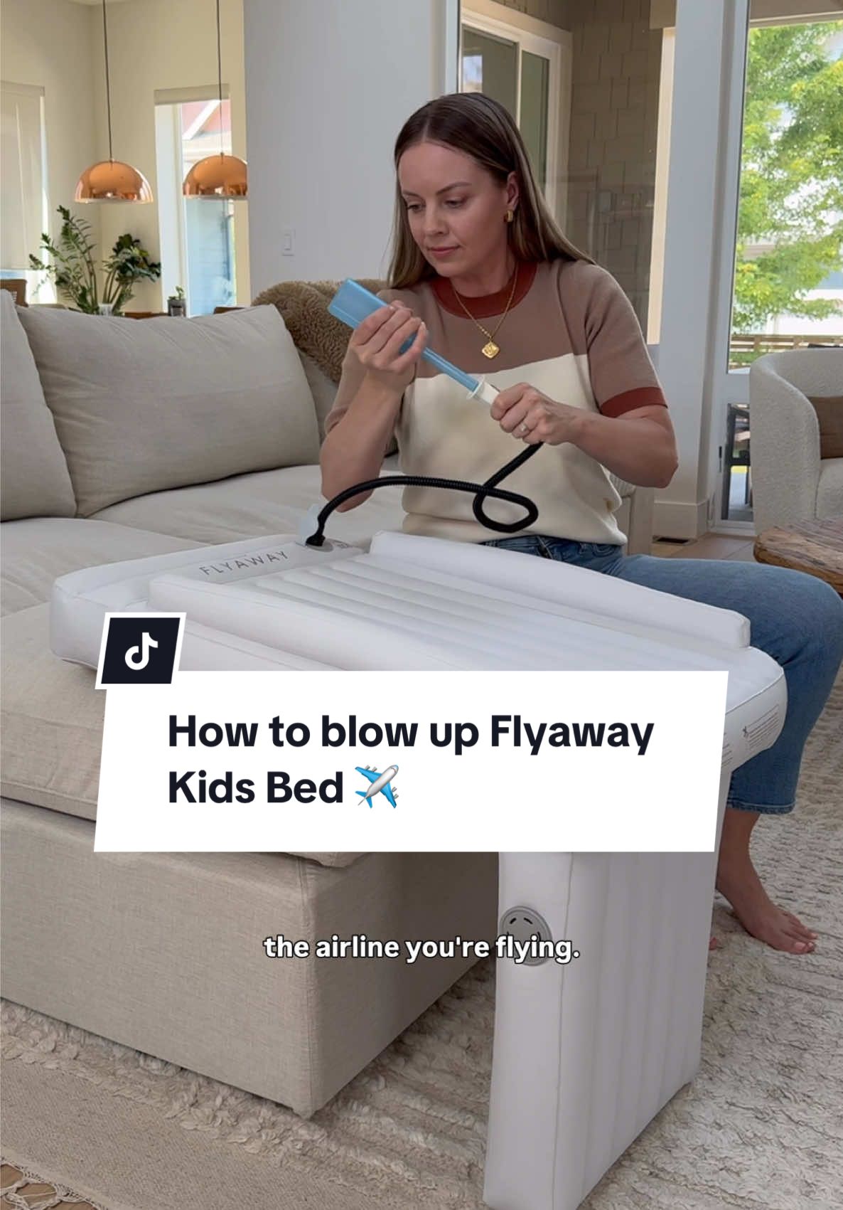 ✈️ Bed link in my Linktree & use MISTY for $10 off! Here’s how to blow up the #FlyawayKidsBed- the OG inflatable airplane bed for kids by @Flyaway for baby and toddler #flyingwithkids #travelhacks #toddlertravel 