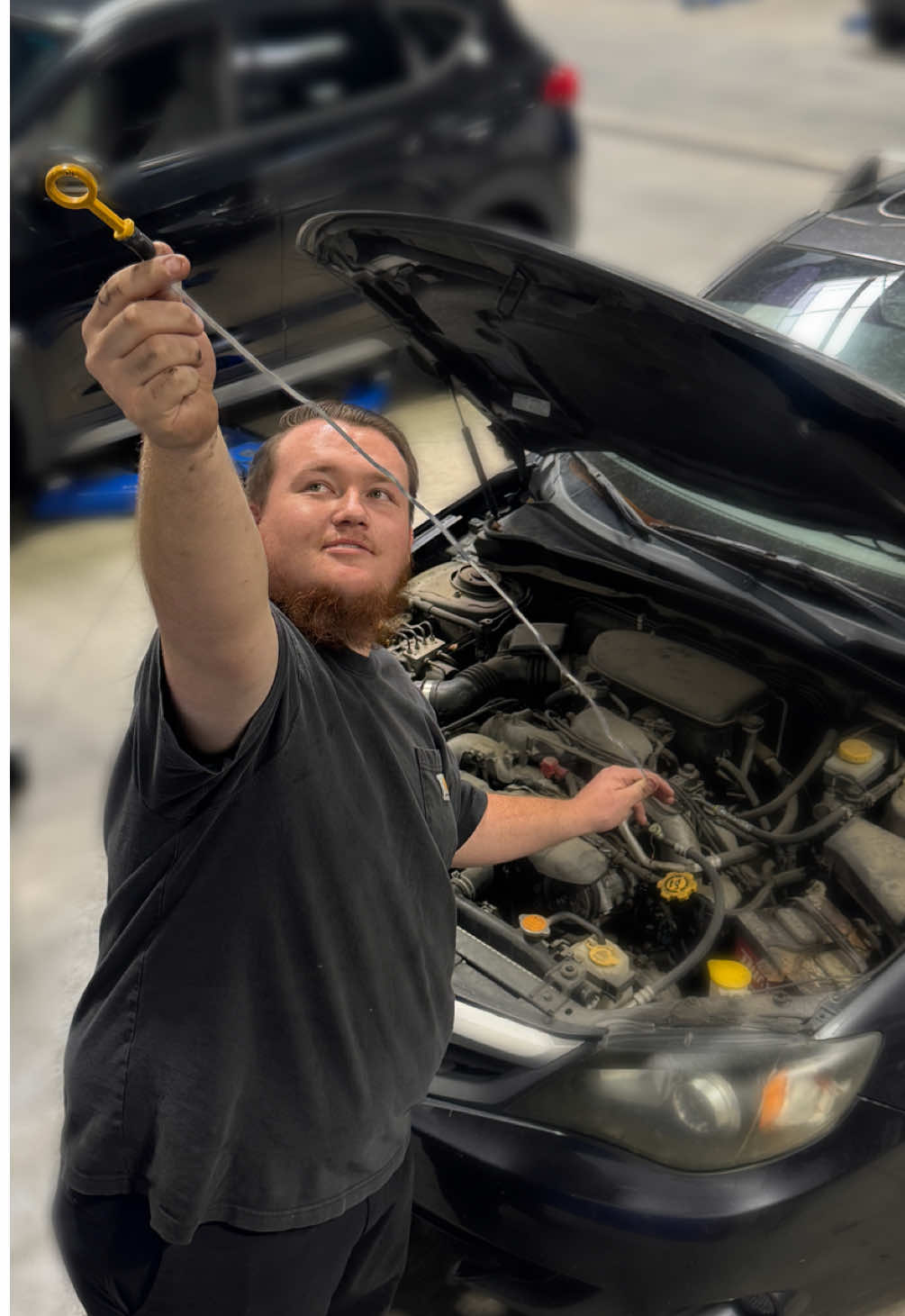 Stock dipstick didn’t reach the oil… #mechanic #automotivetechnician #carsoftiktok #subaru #dealership 