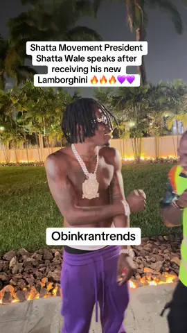 Shatta Movement President Shatta Wale speaks after receiving his new Lamborghini 🔥🔥🔥💜💜 #fyp #shattawale #shattawaleking #shattawalenima 