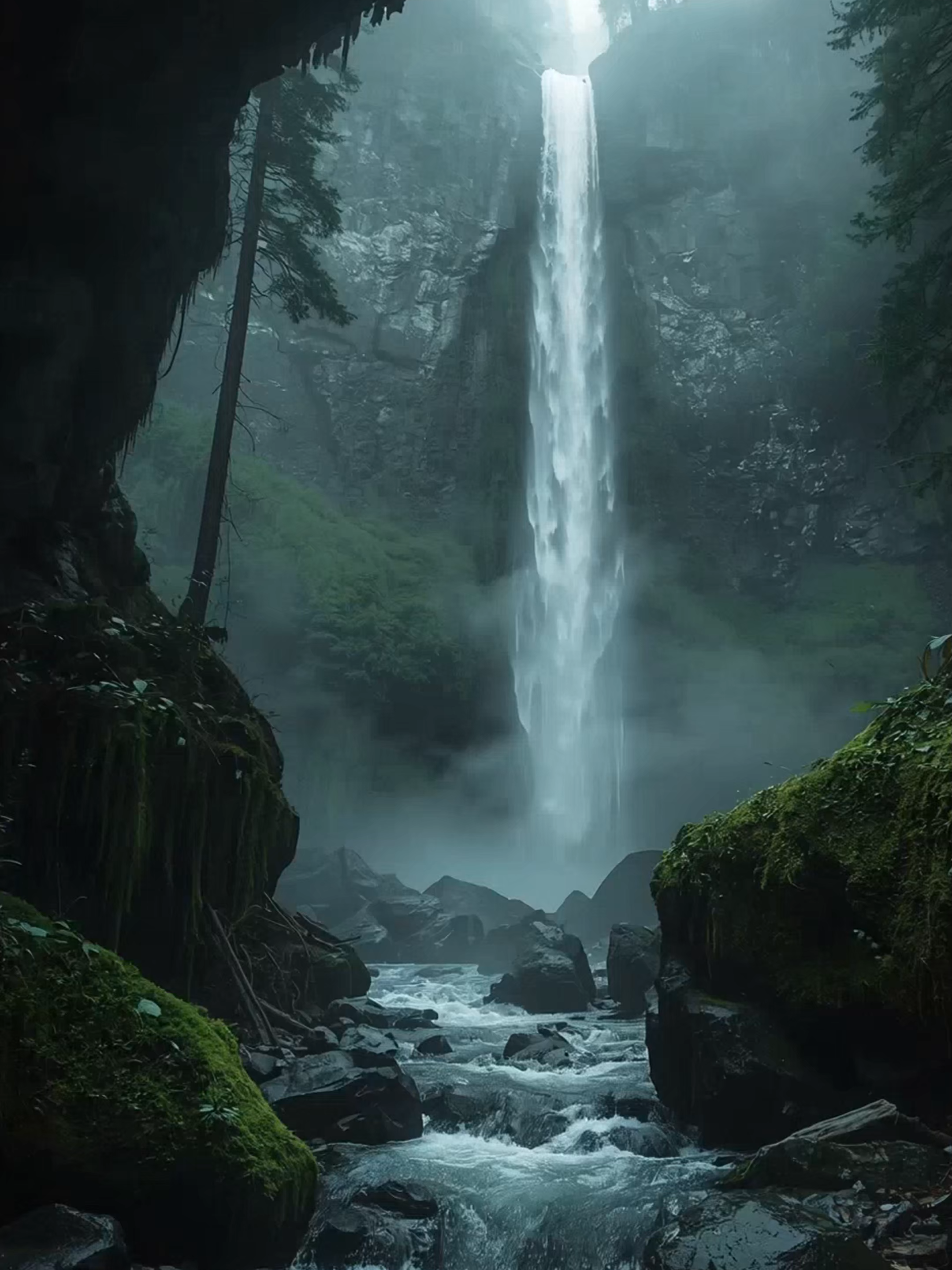 Nature’s Hidden Kingdom 🌫️🌿 | A Waterfall from Another World #waterfall #naturevibes #cinematicshot #fantasylandscape #magicalforest   #hiddenparadise #mistymountains #naturecinema #الطبيعة #شلال #منظر_ساحر   #جمال_الطبيعة #تيك_توك_طبيعة #غابة_غامضة #لقطات_سينمائية #منظر_خيالي   #TikTokNature #PeacefulView