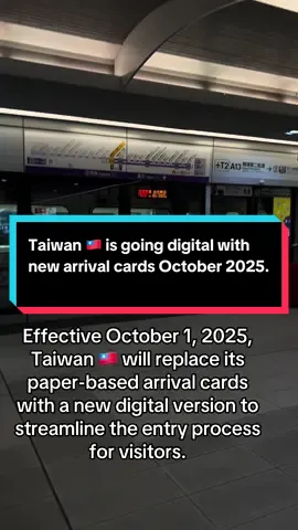 Taiwan 🇹🇼 is going digital with new arrival cards October 2025.  #taiwan #taiwantiktokers #travel #australia #indonesia 