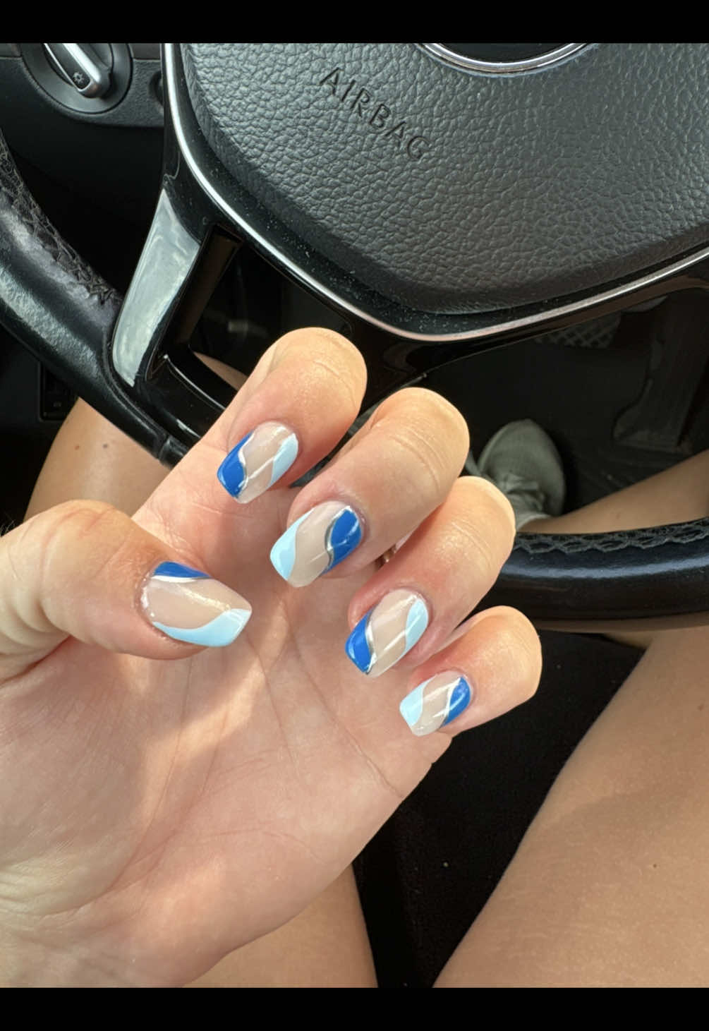 FRESH NAILS 🩵💙🩵 #fyp #nails #newnails #summernails #nailart #bluenails #foryoupage 