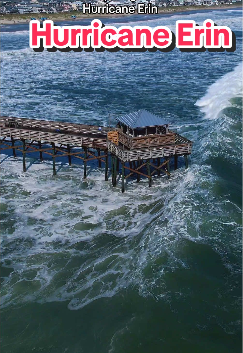 Oceanana Pier in Atlantic Beach, North Carolina. Surf report on Tuesday August 19th. 5:30 pm. #hurricane #hurricaneerin #northcarolina #coast #outerbanks #surfing
