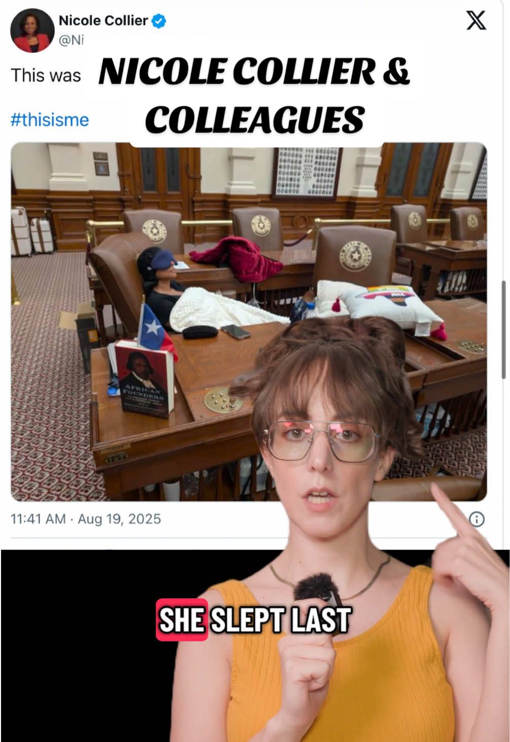 8/19 Nicole Collier is a hero, but don’t blame her Dem colleagues. She continues to be held in the Texas statehouse. History in the making. #news #breakingnews #storytime #history #tea