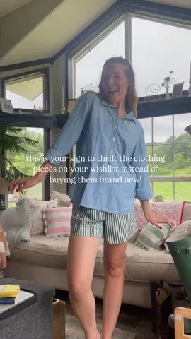 I’ve always been an avid thrifter, but I’ve always loved buying a couple new pieces every year that I notice are trending, I’ve loved seeing people wear…these pieces always end up on my wishlist and it’s so easy to just go online and buy that piece I’ve been eyeing or dreaming about…but in many cases I can just as easily thrift it if I give myself the time👏🏻 I’ve had a denim/chambray button up top on my list for must of this year! It’s a piece that doesn’t totally match my style all the time, but a piece I knew would become a staple classic in my wardrobe. I’ve been keeping an eye out thrifting for a few months and just hadn’t ever found the right style or size…but this weekend I did 🛍️  This denim top o found was even better than the one I had envisioned because I ended up loving this half button placket version with a curved hem…not to mention ion it was @jcrew so major WIN & steal only paying $8 for it😉 This is your reminder that just because it’s on your wishlist doesn’t mean you have to go buy it brand new at the store…chances are if you give yourself time you will come across it thrifting one day 👏🏻😍 What has been a piece you have thrifted from your wishlist?  • • • #thrifting #thrifted #thriftedstyle #thriftedfashion #OOTD      