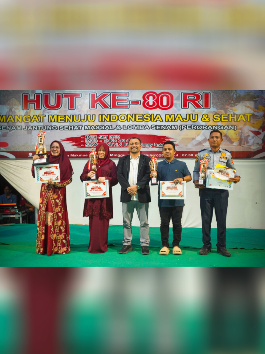 Berkesempatan memberikan Hadiah Kepada Dinas Kesehatan, Rumah Sakit SIM, Bawaslu dan Dinas Perhubungan pada Resepsi HUT Republim Indonesia ke 80