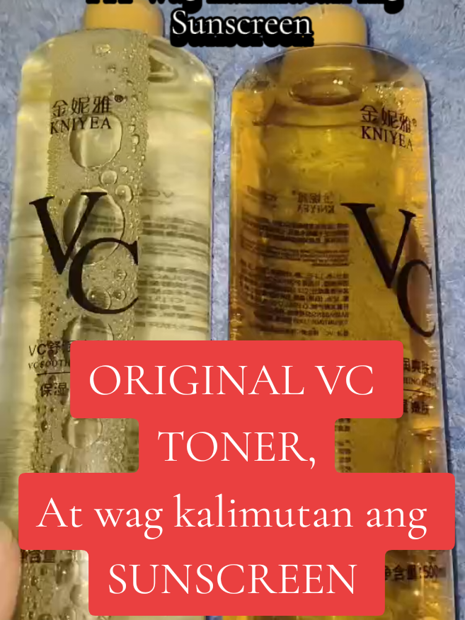 ORIGINAL VC TONER.. AT WAG KALIMUTAN ANG SUNSCREEN 🧴!.. CHECK MY YELLOW BASKET 🧺 👇  #creatorsearchinsights #CerealCerdik  #skincare #vctoner #sunscreen 