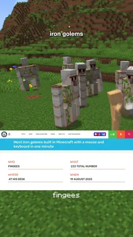 Most iron golems built in one minute world record #Minecraft #minecraftmemes #cursedminecraft 