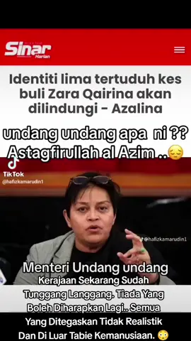 #Azalina Othman Said Menteri Undang-undang Sendiri Terkejut dengan Kaedah Perundangan Sekarang Yang Kacau Bilau dan Tidak Mengikut Tatacara Yang Sepatutnya.🤔🤔