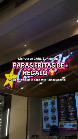 Para todos los fans de las PAPAS FRITAS 🍟😮‍💨 #diadelapapafrita #carlsjr #chile #papasfritas #regalo @Carl’s Jr. 🇨🇱 