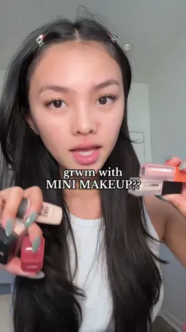GRWM using mini makeup from huda beauty!!! #hudabeauty #huda #sephoramakeup #grwm #makeupgrwm #makeuptryon #makeupchallenge 