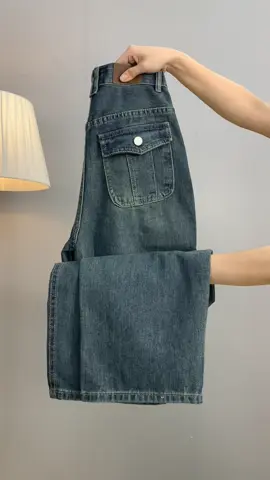 Quần jean suông túi lắp mẫu mới, chất jean QC mềm, size XS-XXL(36-63kg), chiều dài 95-100-105cm💕#xuhuongtiktok2025 #xuhuong #moingaymotoutfit #quanjeannu #quansuong 