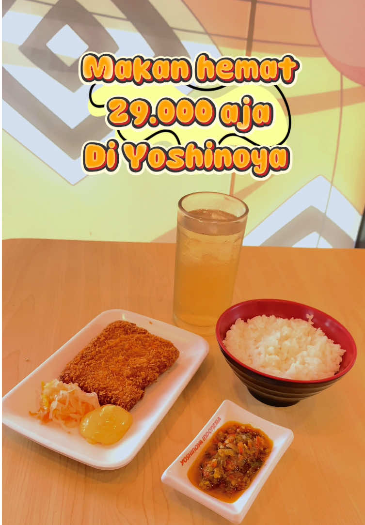 MAKAN HEMAT 29RB DI YOSHINOYA Kapan lagi kan sehemat ini makan di Yoshinoya, paket lengkap lagi udah dapet nasi, chicken katsu, ocha, salad sama sambal. Yuk reedem promonya sekarang sebelum kehabisan 🤩 #promoyoshinoya #yoshinoya #hemat #winkofwinner #promokemerdekaan 