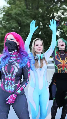 Replying to @M.K🎀 Bts of this spidersona video 🕸️❤️ Thank you for all of your kind words! In order:  Sky Spinner: me Stained Spider: @Jackie O  Lightning Web: @𝘈𝘵𝘩𝘦𝘯𝘢  Sun Weaver: @Halcybella  Neon Spider: @Shay🦊  Filmed by Bella’s partner 🙏  Most suits were designed by @WebWarriorsWorkshop and were printed with Herostime or Printcostume! . #spiderman #spidersona #cosplay #marvel #intothespiderverse @Sony Pictures Animation @Spider-Verse 