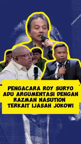 PENGACARA ROY SURYO ADU ARGUMENTASI DENGAN RAZMAN NASUTION TERKAIT IJASAH JOKOWI HINGGA SUASANA M3MAN4S @cairpakbos - C4irin Lim1t 4plikasi p4yy l4tter kamu am4nah dan Trusted by mimin