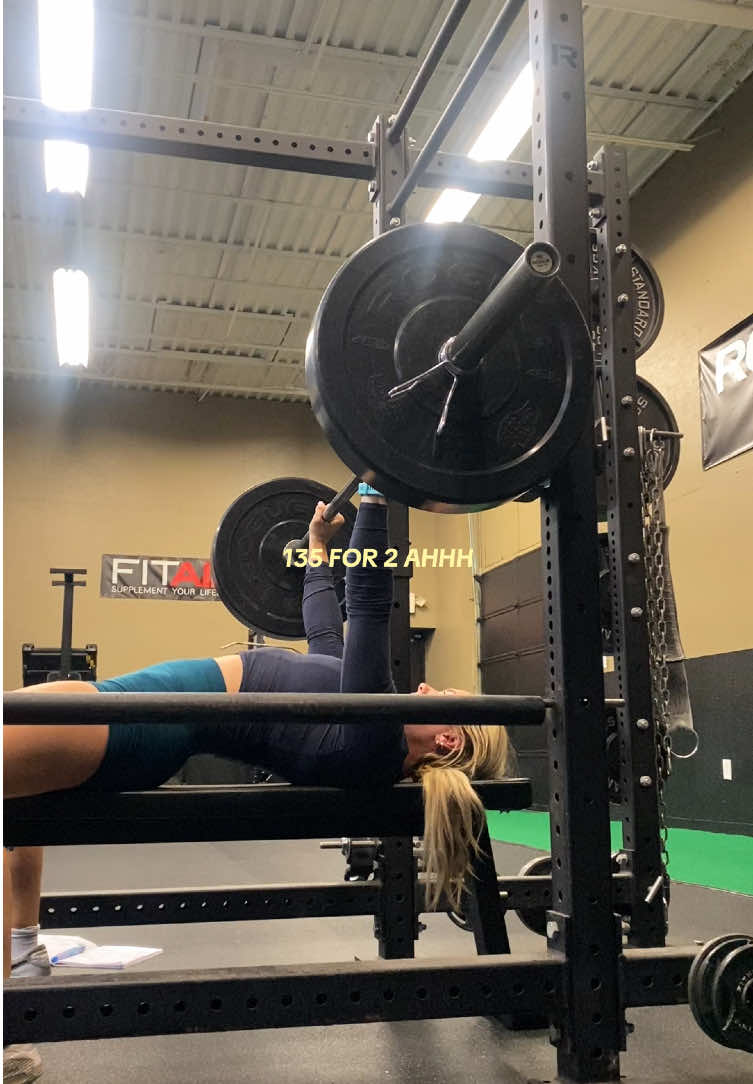 my 1RM was 135 over a year ago but I fell off of bench and didn’t push myself with it for over a year. I’ve failed attempting this 2 other times over this past year.  Kevin’s class helped me prioritize my bench, focus on progressive overload and training till failure these past couple months.  I’m happy :’)  #benchpress #benchprogress #135bench #1RM #benching 