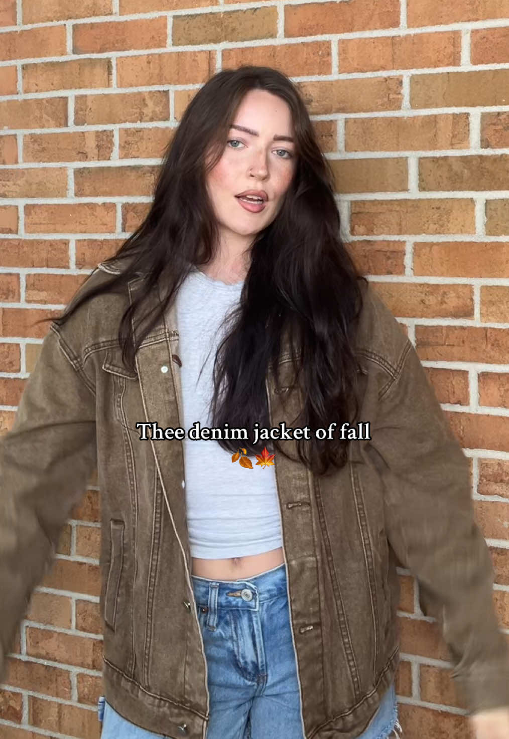 Fall staple alert! Wearing a size medium! #fallfashion #denimforfall #autumnaesthetic #falllayering 