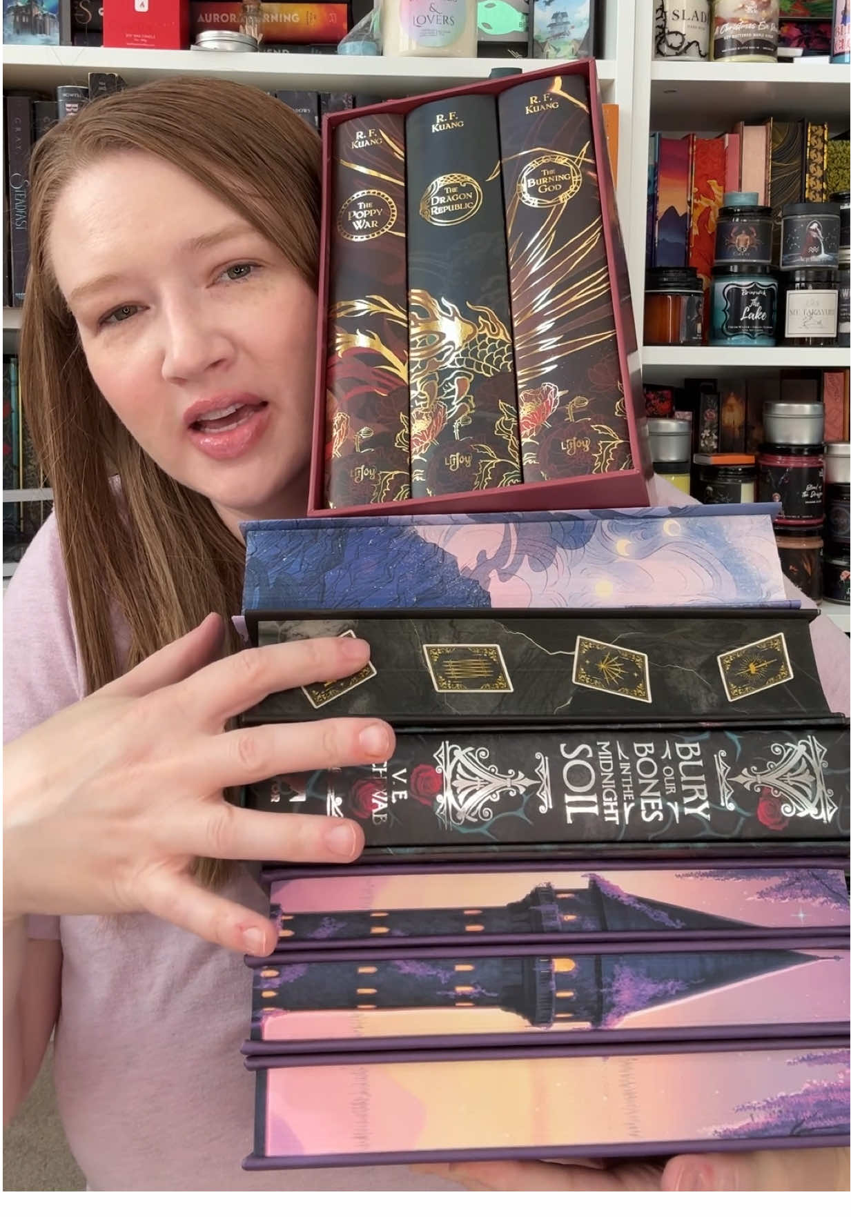 Special edition book mail from @LitJoy Crate, @The Bookish Box, @Illumicrate ✨, and @Page & Wick  #thepoppywar #litjoy #thebookishbox #illumicrate #whenthemoonhatched 