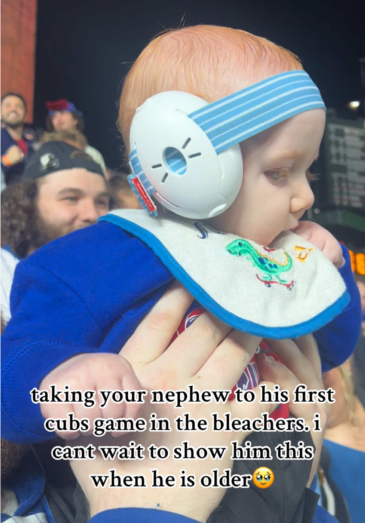 There is nothing like being a Cubs fan, especially if you are a bleacher bum! Have to start them young! I can’t wait to show him this when he gets older!!  @Cubs  #chicagocubs #cubs #chicagotiktok #gocubsgo⚾️ #viral 