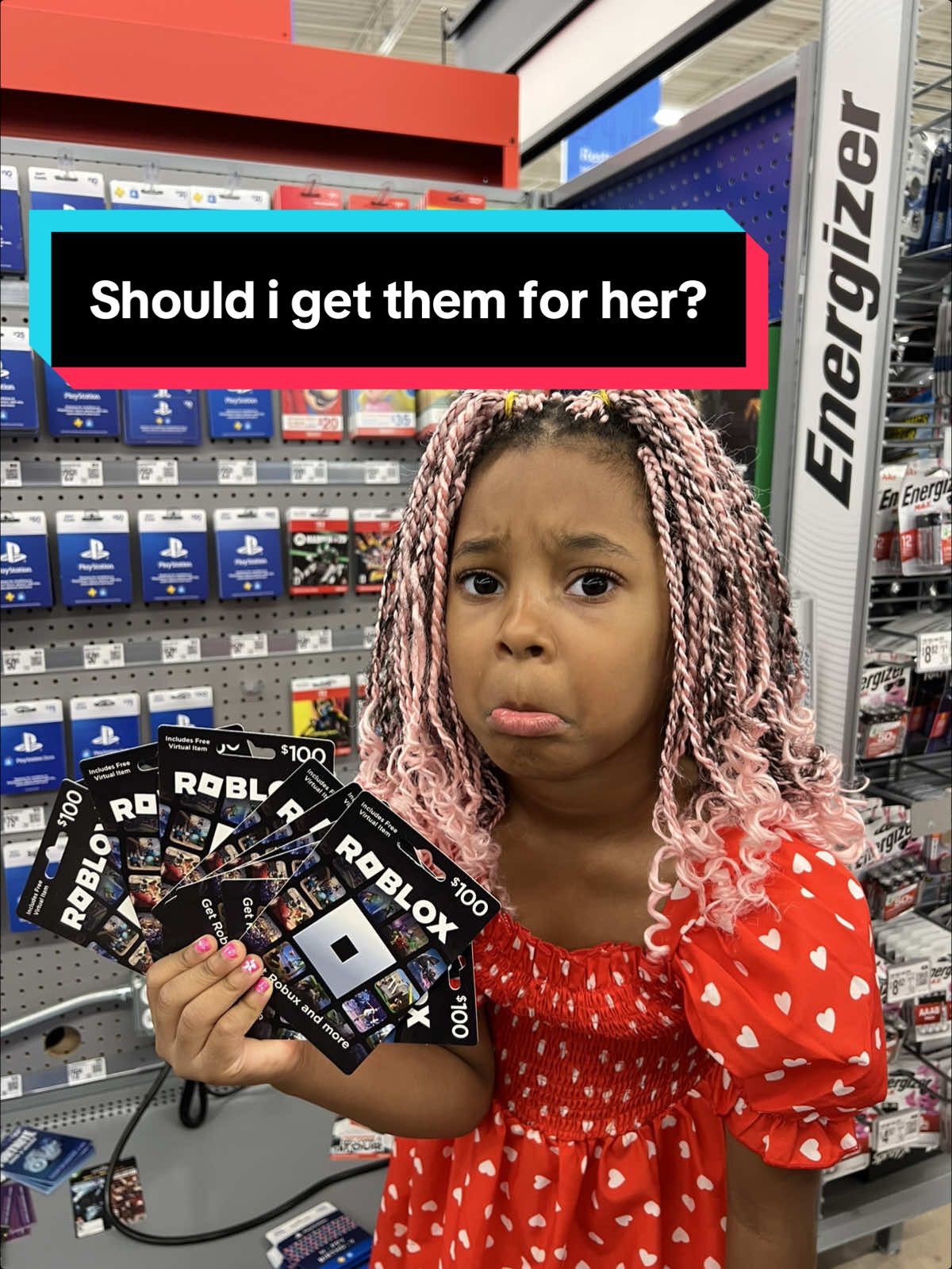 Said no to Roblox gift cards 💳… she spun + cried 😅 so I gave in. 10 mins later—piñata 🎉. Send help 😂 #momlife #roblox #momandsisi #parentingtips #shoppingwithme 