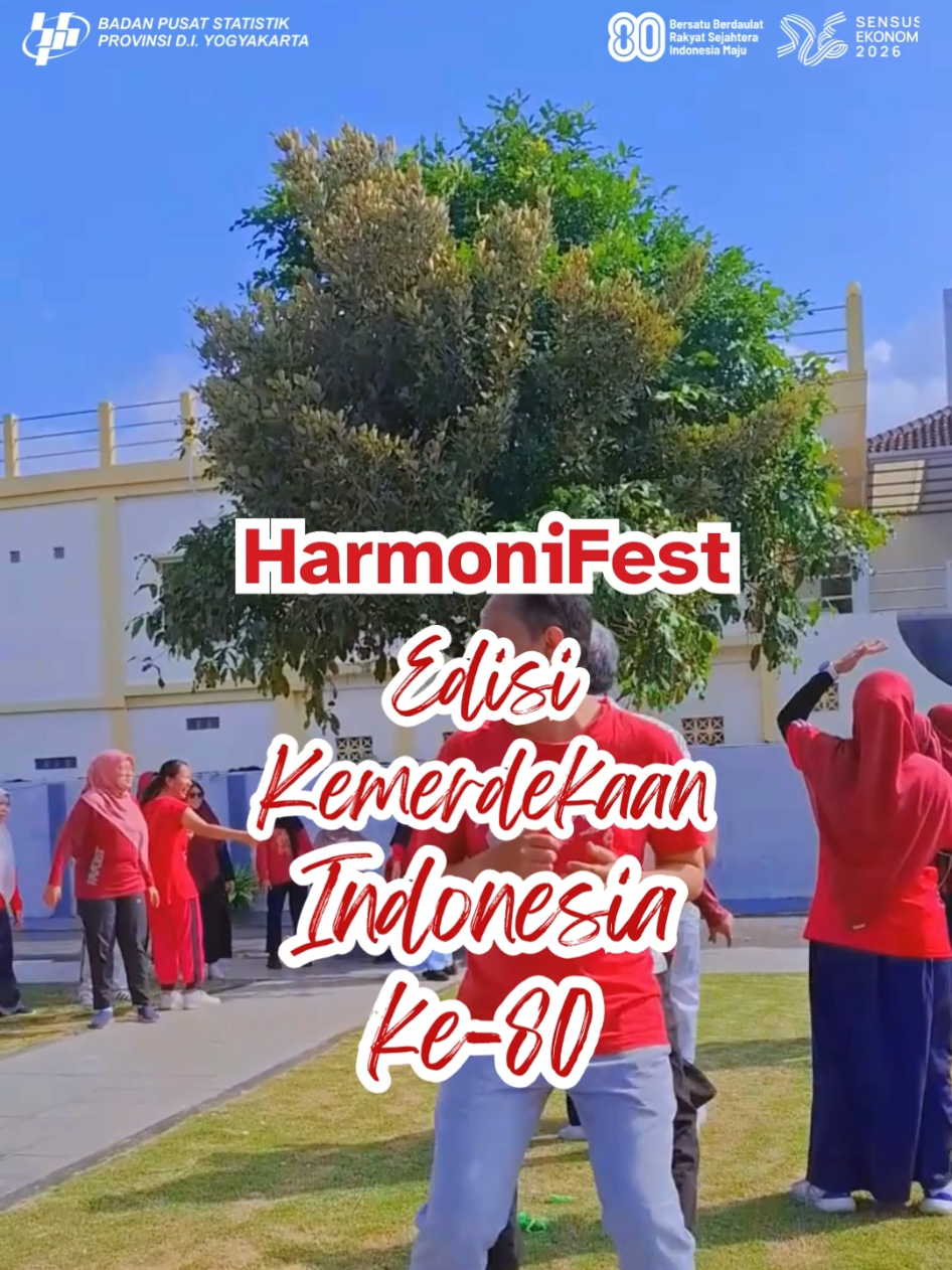 🎈HarmoniFest Session#2 : Harmoni dalam Semangat Kemerdekaan Suara tawa, sorak semangat, dan warna-warni merah putih menghiasi halaman BPS Provinsi DIY dalam Lomba Ceria HarmoniFest Session#2.  ✨ Sebuah perayaan penuh kebersamaan dalam rangka menyambut Hari Kemerdekaan RI ke-80. Berbagai lomba seru diikuti seluruh pegawai dan mahasiswa magang, menyalakan semangat kolaborasi, sportivitas, dan nasionalisme! 🇮🇩 Merdeka, merdeka, merdeka❗️ #HarmoniFest2025 #BPSDIY #Berakhlak