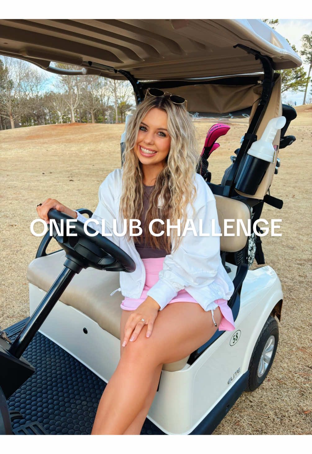 This was HARD 😆😩 used my 5 iron for every shot on this hole! Played a neon green ball (which still matches kinda lol) bc I was not going to risk losing one of my neon pink balls for this 🤣🩷 #golf #golftok #golftiktok 