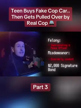 Teen Buys Fake Cop Car.. Then Gets Pulled Over by Real Cop 🚨 Part 3 #trending #copsoftiktok #fyp #police #cops 