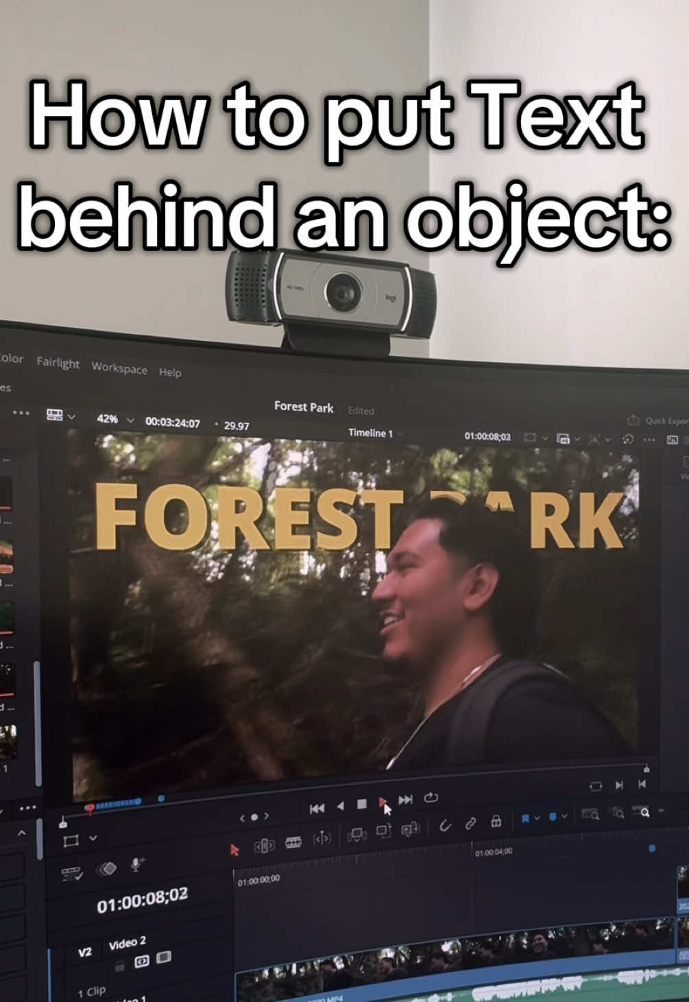 Hopefully this helps!!! I just learned how to mask so still got much to learn. Have fun!  #edit #davinci #masking #howtomaskindavinci #textbehindaperson 