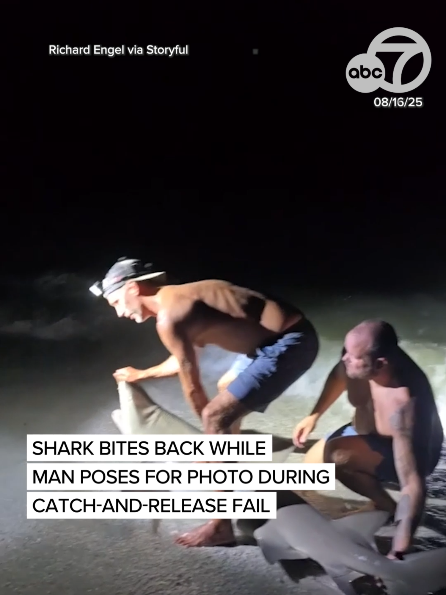 This is NOT the photo a man thought he was going to get!After posing for a catch-and-release photo with the shark, the shark bit back, forcing the man to be airlifted to a hospital for treatment. #photo #photofail #fish #shark #sharkbite #florida #abc7news