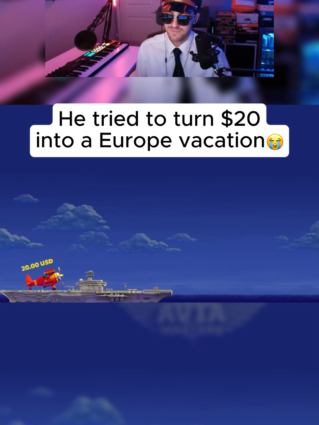 He thought this plane was gonna take him to paris LMAO #planegame #aviamasters #kickstreaming