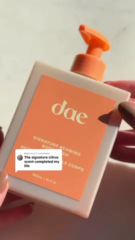 Replying to @jj 𖣂 can’t get enough of our beaming body wash 🍊✨ only at daehair.com! #daehair #bodywash #bodywashviral #showerroutine 