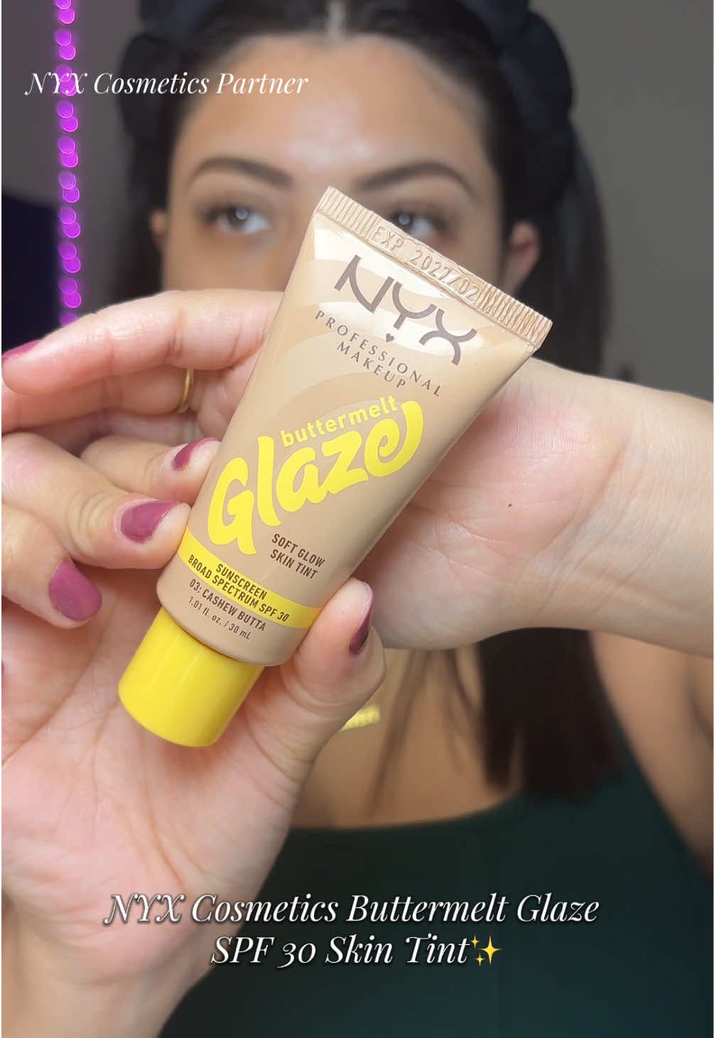 Im in the shade Cashew Butta✨ I’m absolutely in love with the formula of this @NYX Professional Makeup skin tint, and the best part is that I don’t need to prep the skin with spf underneath because the skin tint already has it! Amigas this is definitely your sign to try this buttermelt glaze skin tint✨ #nyxcosmetics #nyxcosmeticspartner #skintint #spf #lyanntolentino 