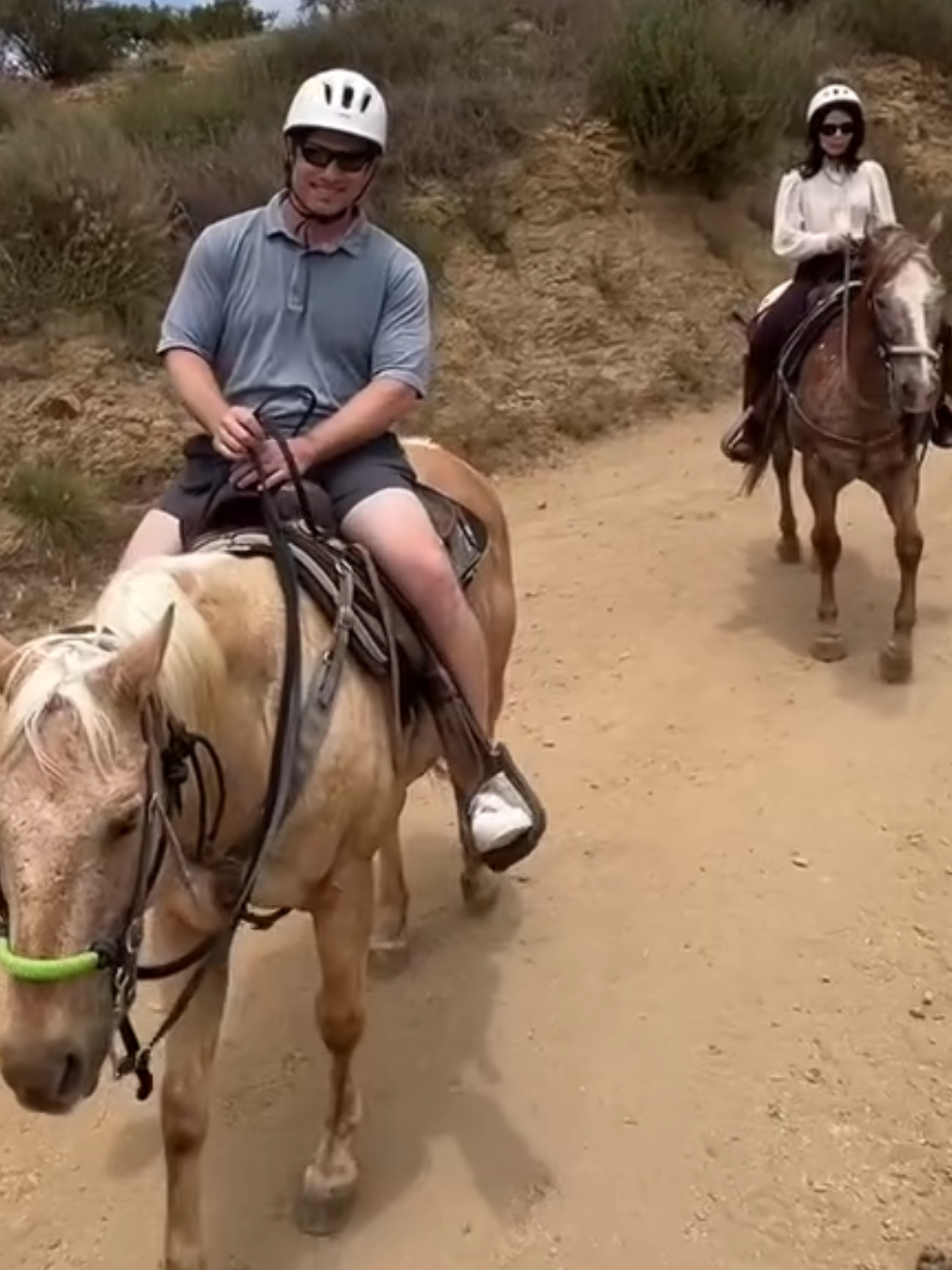 Chris and Erin horse back riding 🐎 #chriscarmack #horse #Summer