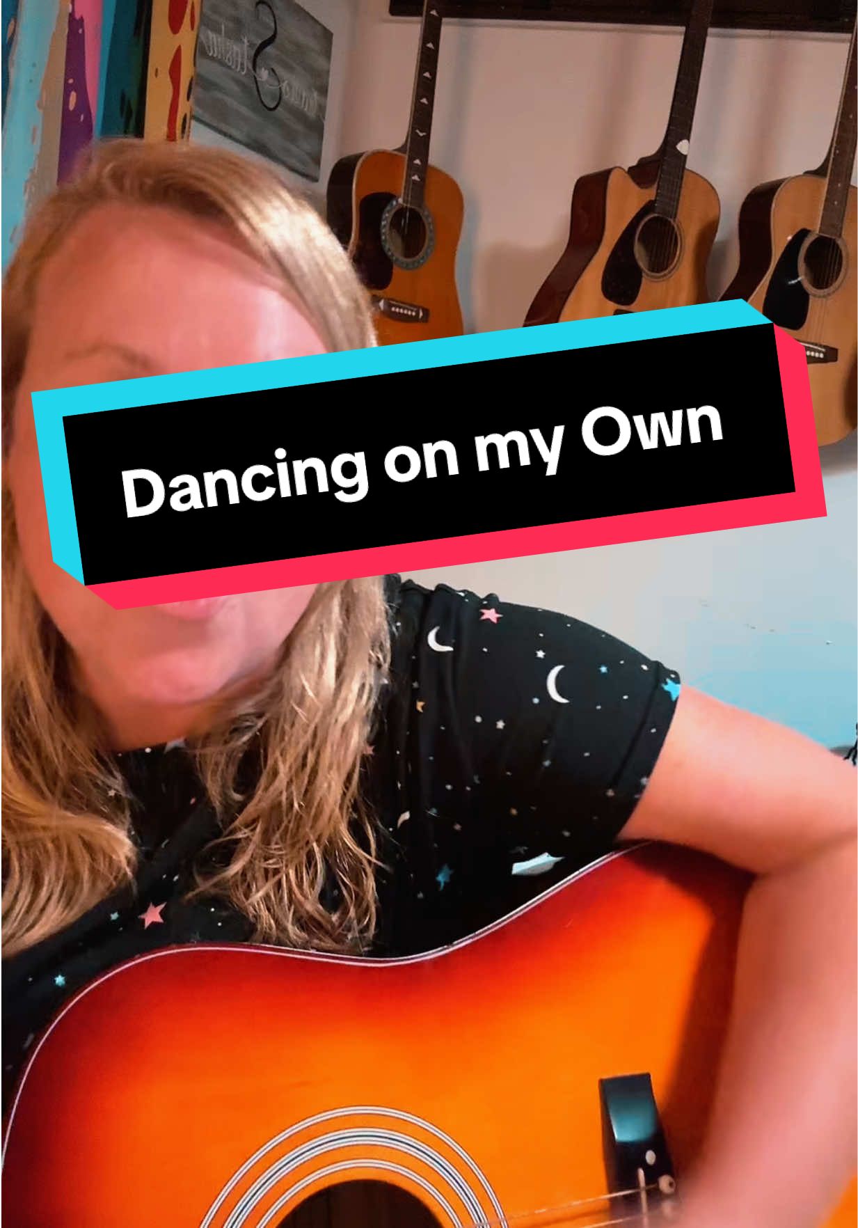 Dancing On my Own 🧡🎸 I haven’t played in a few months and it was good for my soul but hard on my finger tips.  