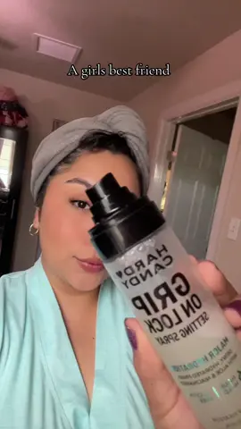 Before I head out I always seal my makeup with @Hard Candy 🫧 - This is thier grip on lock setting spray that helps your makeup stay on all day, up to 16 hours 😊 - #MakeupRoutine #longlastingmakeup #settingspray #affordablemakeup #BeautyTok  - Makeup Recommendations Setting Spray BeautyTok Small Content Creator Affordable Makeup 