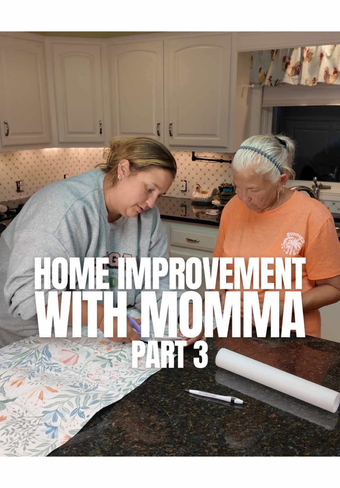 We are closing in on the homestretch of this mini kitchen renovation and our tile guys suggested we do a little wall paper accent and I think that is easier said than done. @MommaApplesauce let’s see if we can make this work. #KitchenReno #DIYHomeProjects #OfCourseItsGood #HomeImprovement #EasyHomeRefresh 