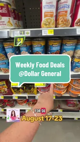 Weekly food deals at Dollar General 8/17-8/23. Hope you score✌🏼#dollargeneralcouponing #dollargeneraldeals #dealsoftheweek #couponing #fooddeals 