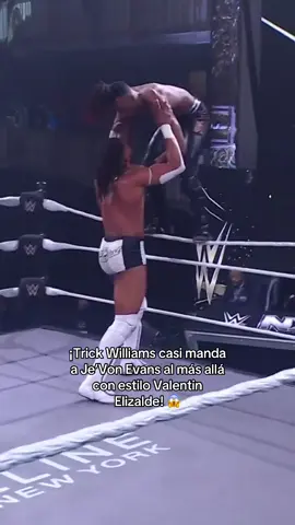 ¡Trick Williams casi manda a Je’Von Evans al más allá con estilo Valentin Elizalde! 😱 El golpe fue tan brutal que hasta Corey Graves terminó fuera de la mesa de comentarios 🥶. Esto va a encender Heatwave 🔥.