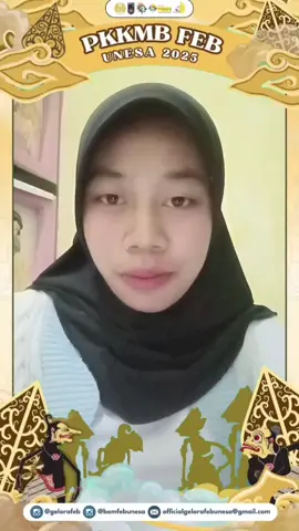 Hello! I'm Uswatun Hasanah from Ekonomi Islam Study Program, I'm from Group Karl Marx as GARDA FEB UNESA 2025 proud to be part of the Faculty of Economics and Business UNESA. I'm ready to be part of participant of GELORA FEB 2025 events, with the theme 