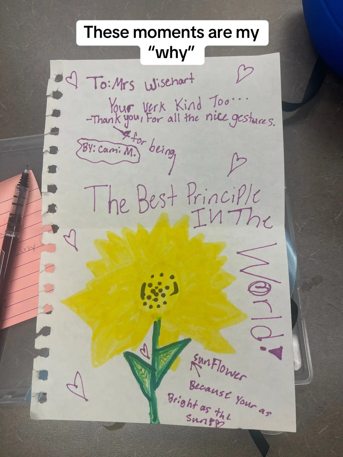 I received a gift from a student today. A beautiful card and ribbons. It was carefully packaged and given to the office staff. She found me later and asked what I thought. I told her it made my week. I can’t believe I get to do this job. ❤️
