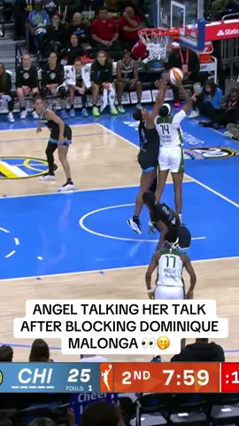 Angel was hype after this block 🔥 #angelreese #chicagosky #WNBA 
