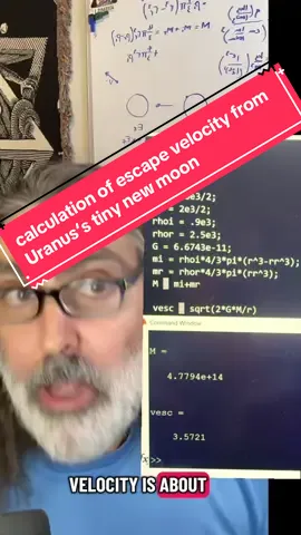 We found a new moon on Uranus. It has a diameter for about 10 km in this video. We calculate what the escape velocity would be for this object. #uranus #moon #physics #stem