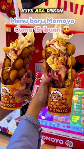 [SAVE & SHARE] Promo diskon menu baru momoyo lebih hemat kalah belinya di tag lokasi video ini ya, klaim vouchernya sekarang juga dan tukarkan di outlet momoyo terdekat dengan lokasimu yaa.😍  #bebasflexingkulineran #promomakanmerdeka #momoyo #eggwaffle #promotiktok 